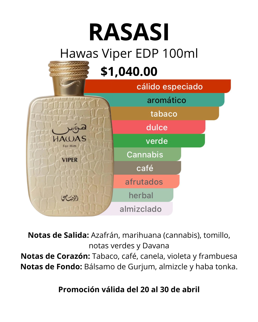 Decant de Rasasi Hawas Viper EDP