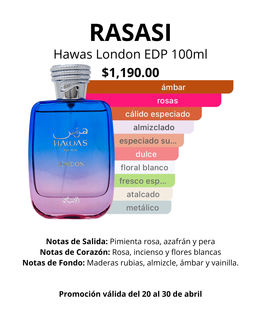 Rasasi Hawas London EDP Unisex 100ml